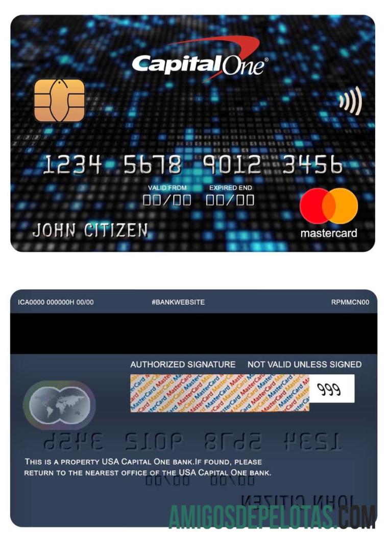 Mastercard do banco Capital One dos EUA modelo